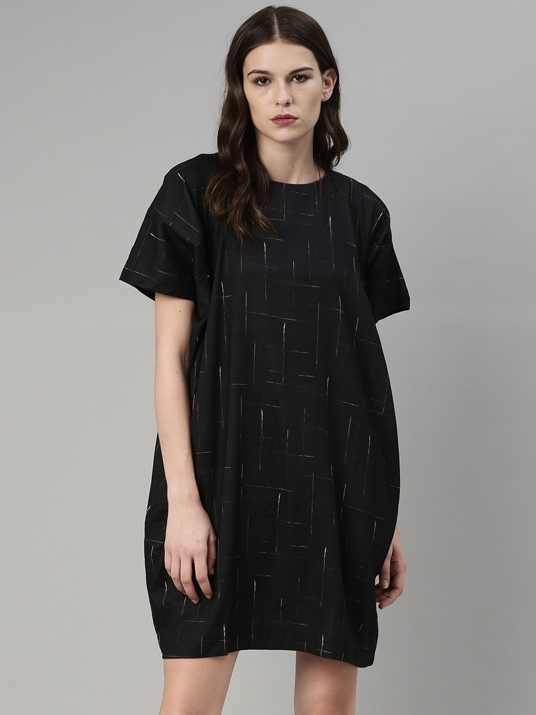 

RAREISM Women Black Cotton T-shirt Dress