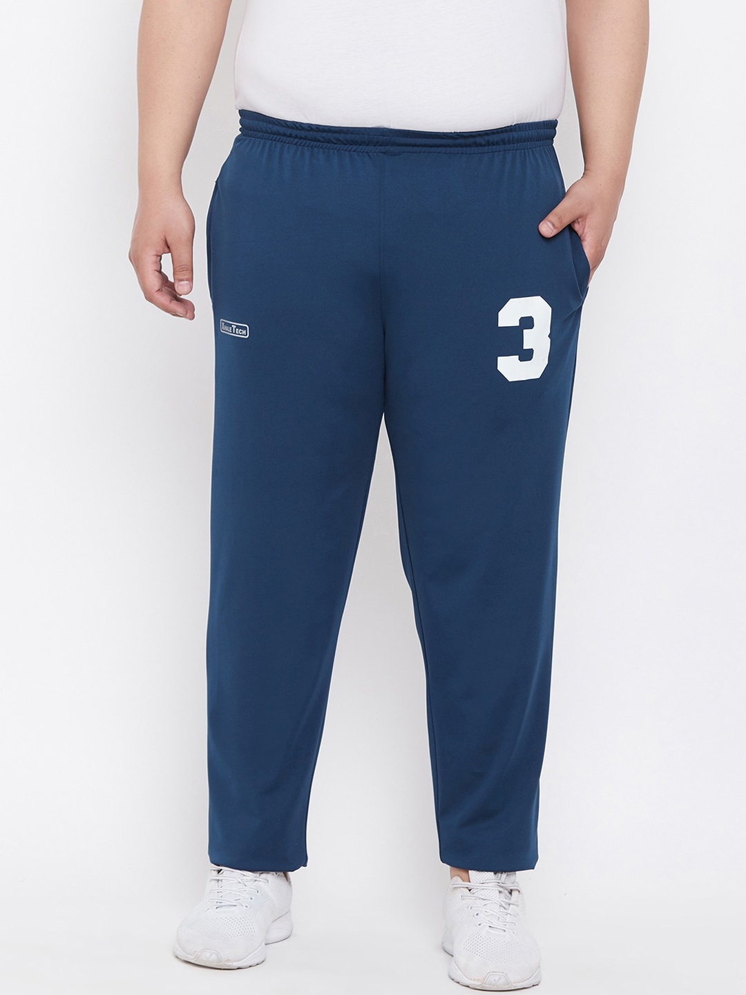 

bigbanana Men Teal-Blue Solid Straight-Fit Rapid-Dry Track Pants