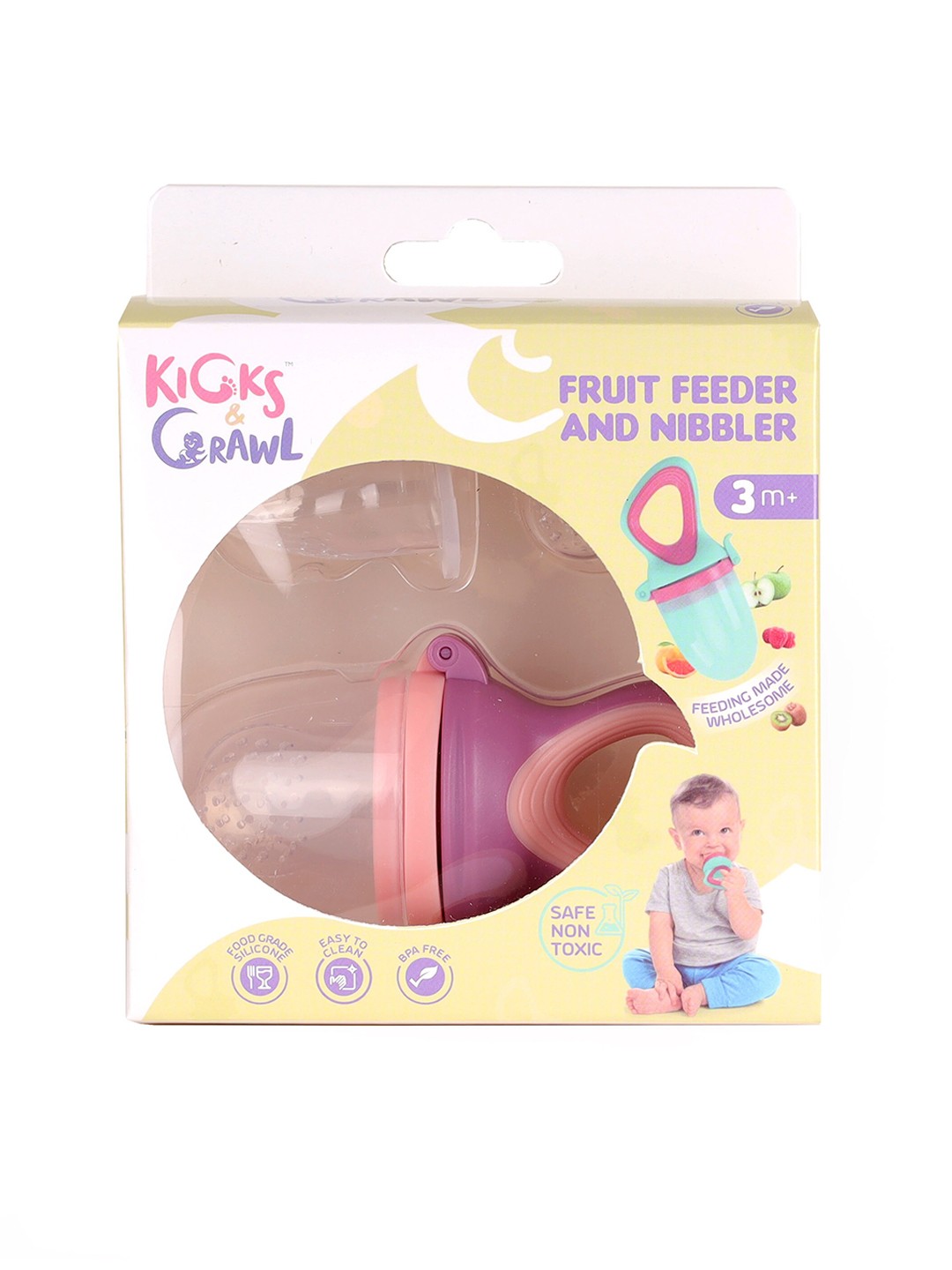 

KICKS & CRAWL Kids Pink & Purple Fruit Feeder & Nibbler