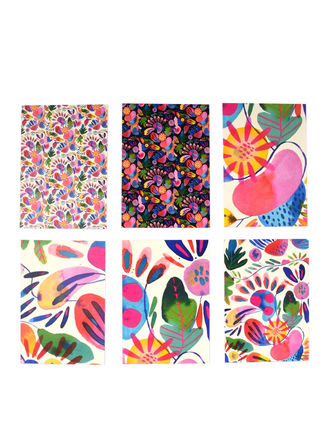

Doodle Set of 12 Tropical Printed Notecards With Envelopes, White