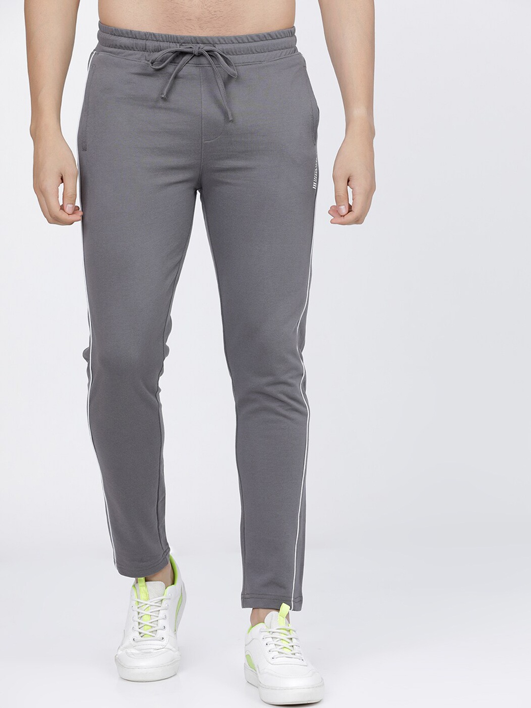 

The Indian Garage Co Men Grey Solid Slim-Fit Track Pants