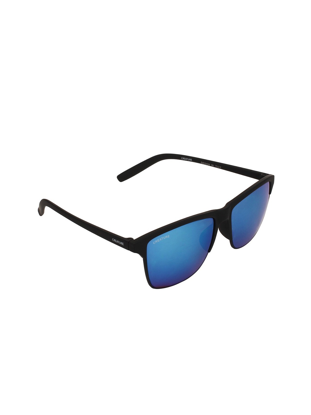 

Creature Unisex Blue Lens & Black Wayfarer Sunglasses with UV Protected Lens