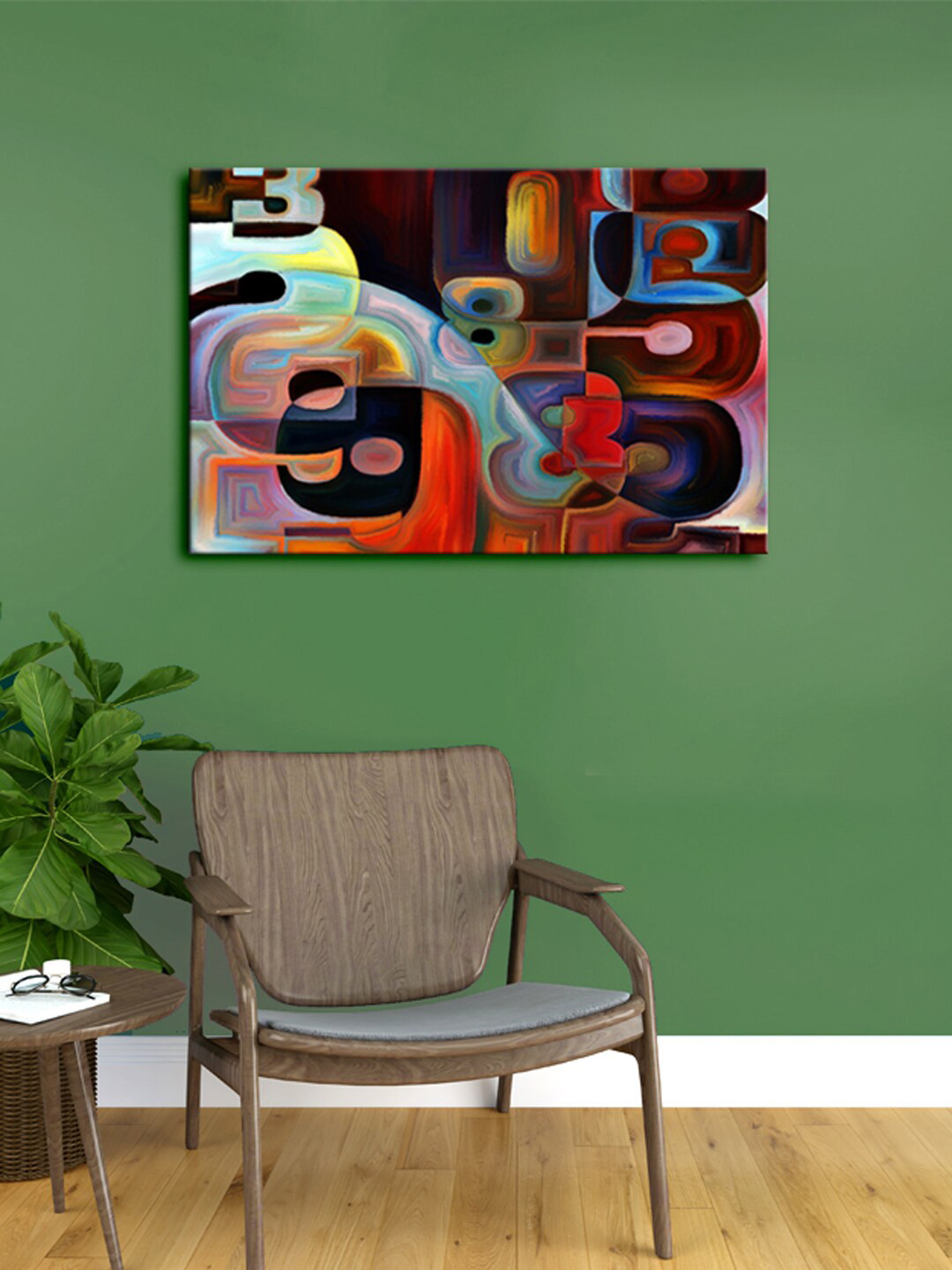

999Store Brown & Red Modern Contemporary Gicle Framed Canvas Painting Wall Art