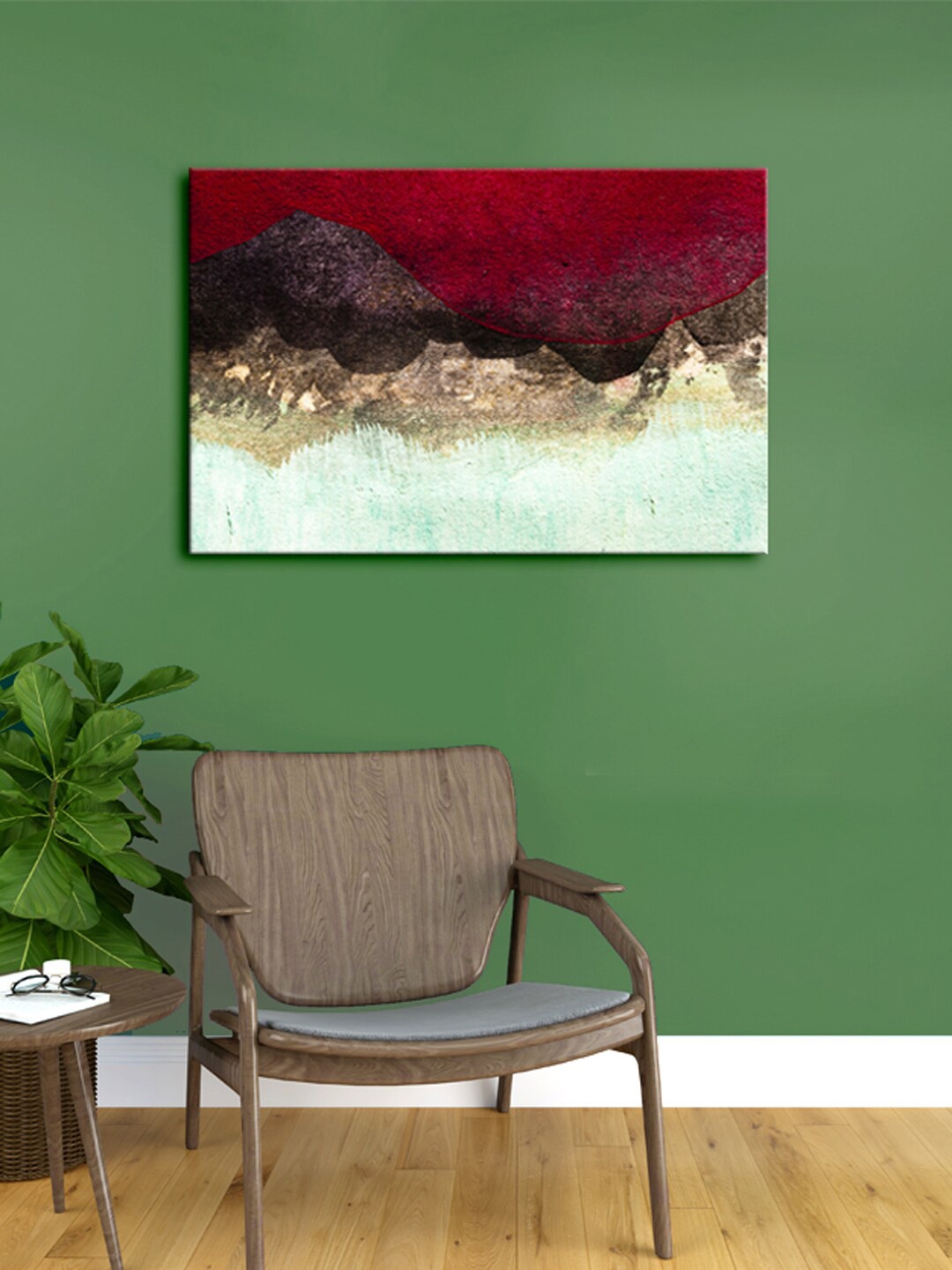 

999Store Magenta Pink & Charcoal Grey Abstract Canvas Framed Painting Wall Art