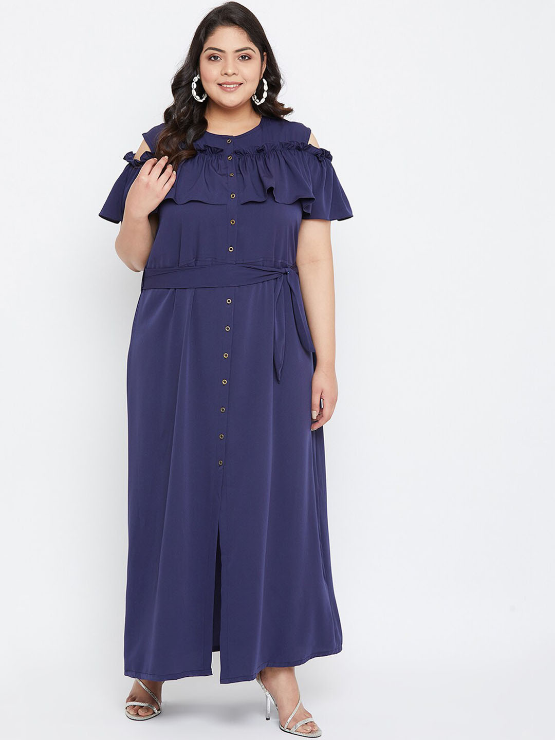 

Uptownie Lite Navy Blue Crepe Maxi Dress