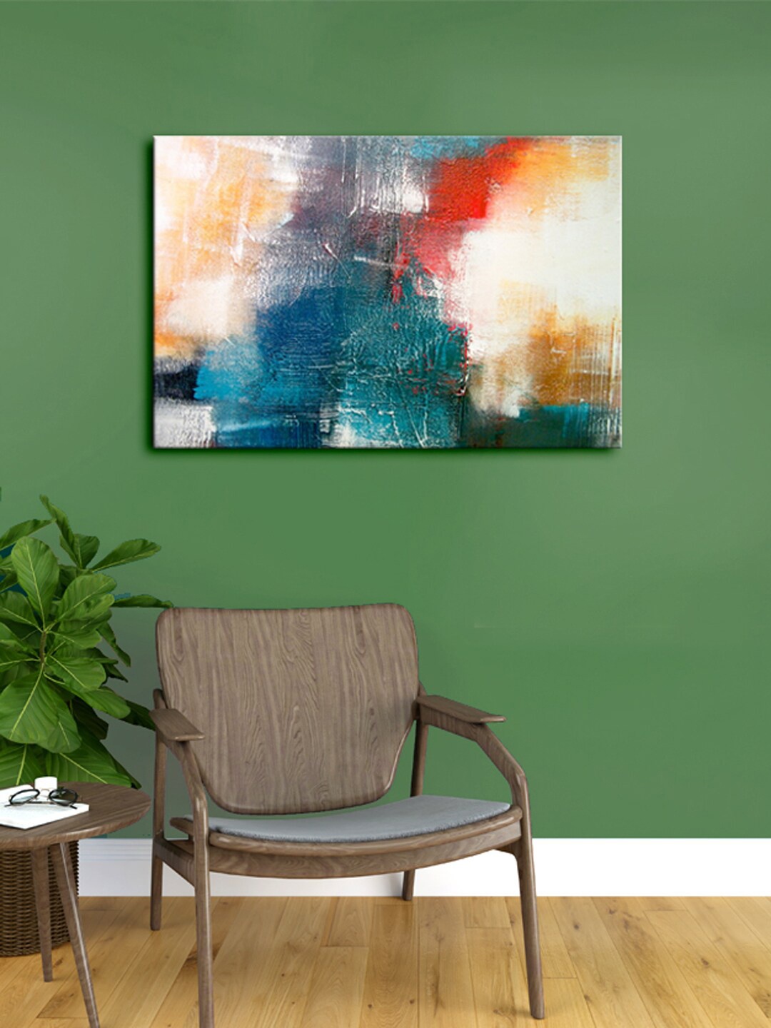

999Store Blue & White Abstract Framed Canvas Painting Wall Art