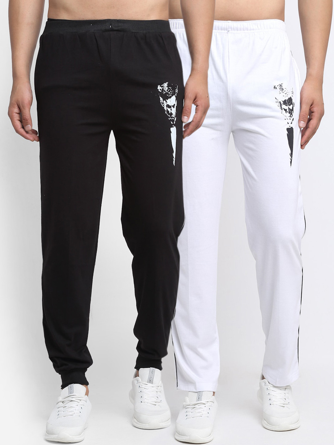 

VIMAL JONNEY Men Pack Of 2 Solid Cotton Track Pants, White