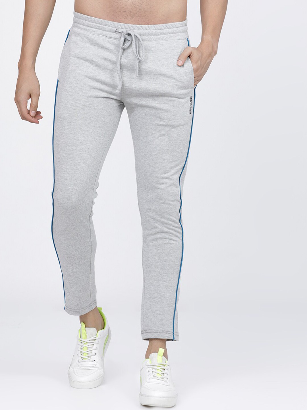 

The Indian Garage Co Men Grey Melange Solid Slim-Fit Track Pants