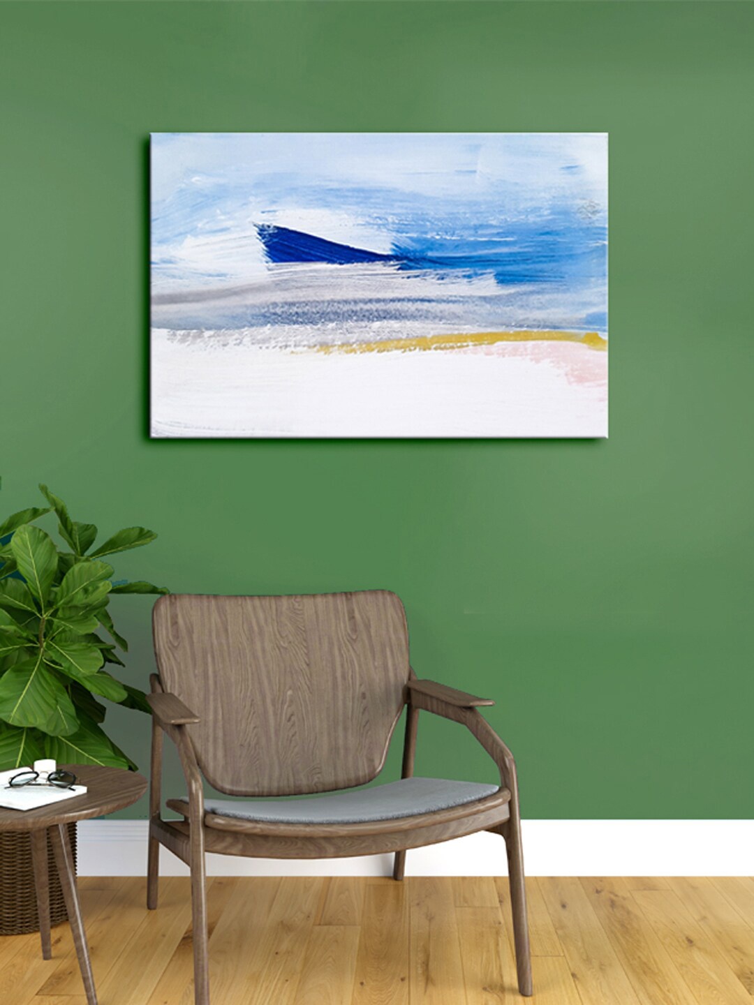 

999Store Blue & Grey Abstract Canvas Framed Painting Wall Art