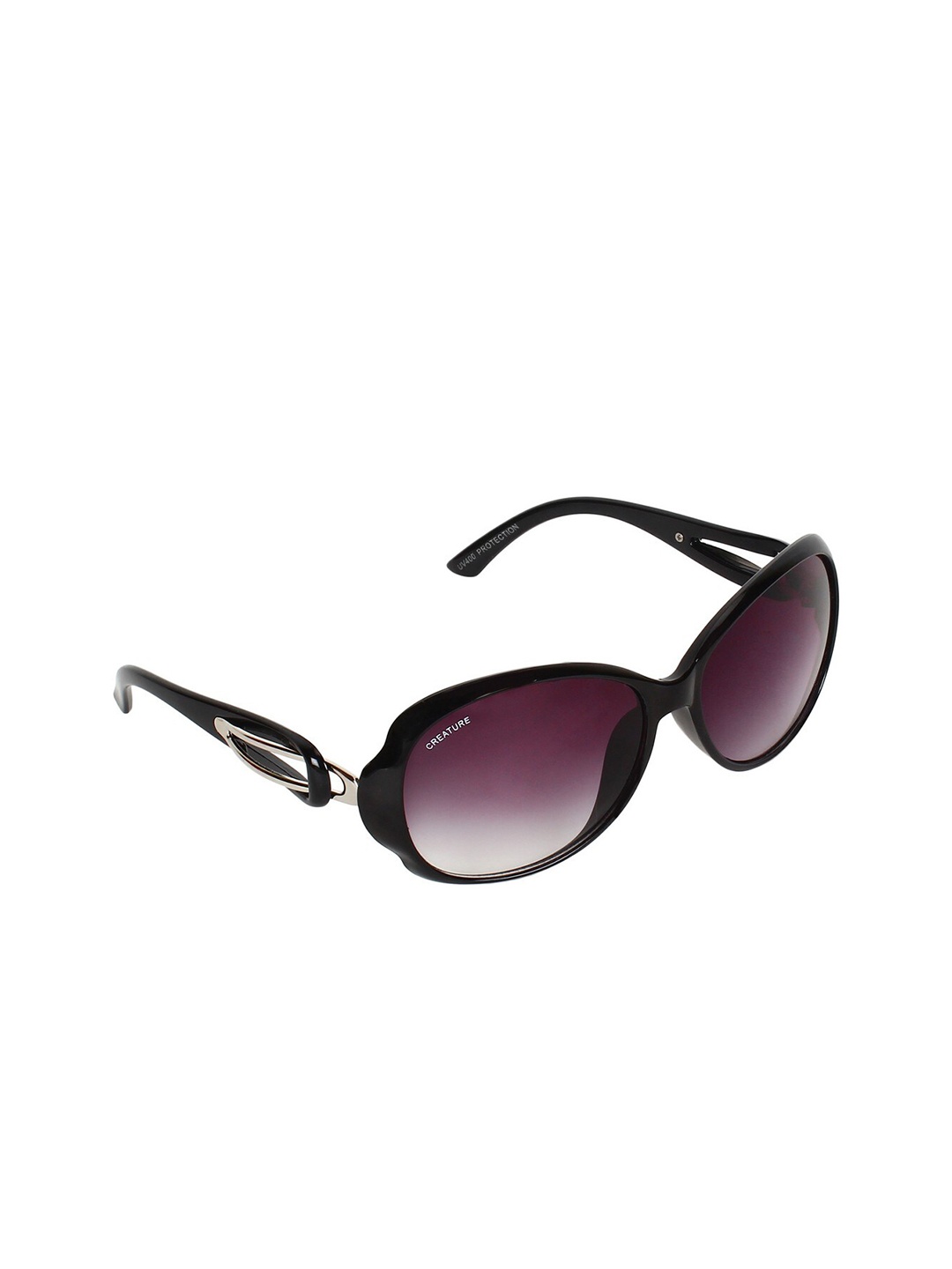 

Creature Women Purple Lens & Black Shield Sunglasses with UV Protected Lens