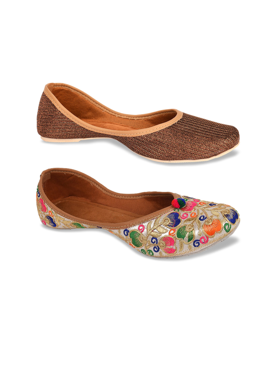

DESI COLOUR Women Multi Mojaris Flats