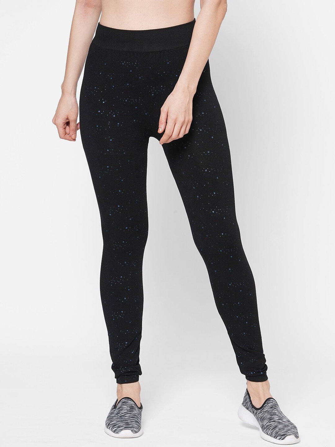 

Sweet Dreams Women Black & Blue Printed Tights