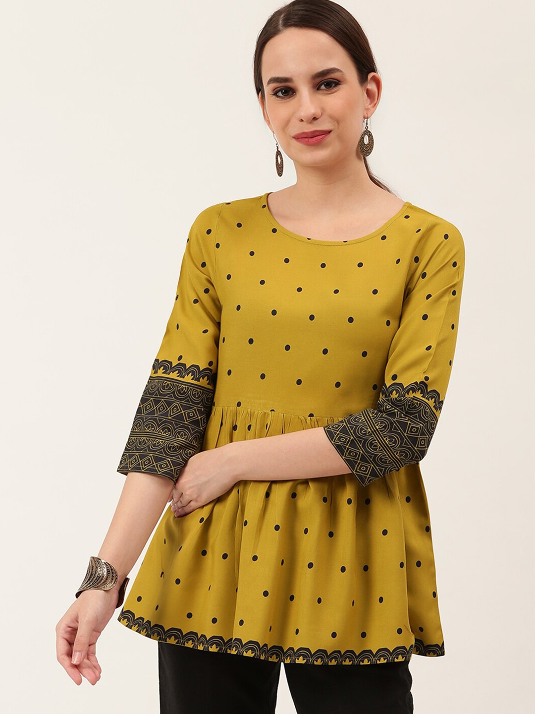 

Rustorange Green A-Line Top
