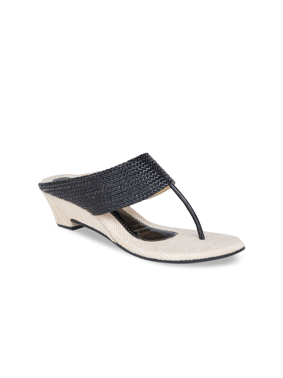 

LONDON STEPS Women Black Wedge Sandals