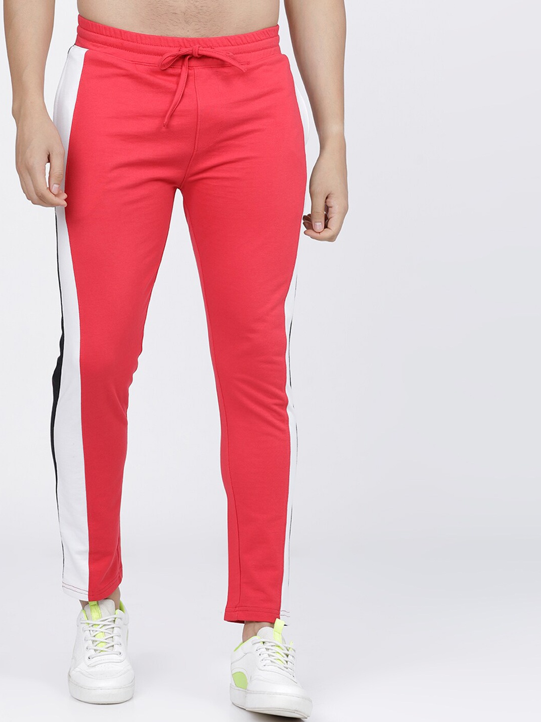 

The Indian Garage Co Men Red & White Solid Slim-Fit Track Pants