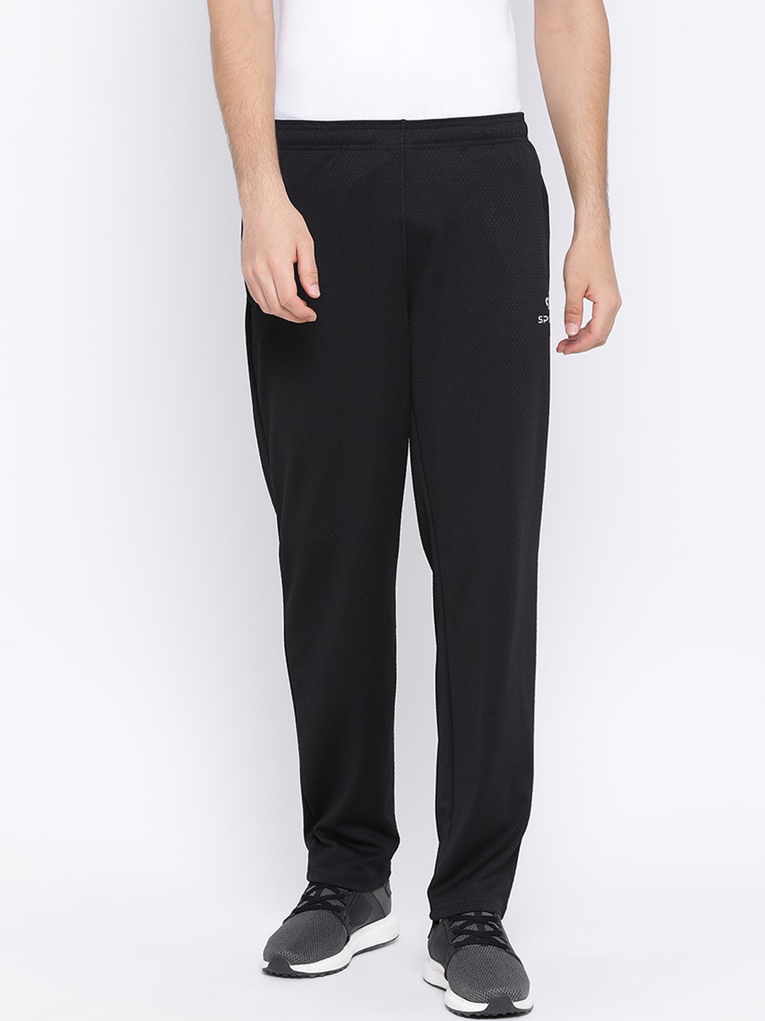 

Spolei Men Black Solid Slim-Fit Track Pants