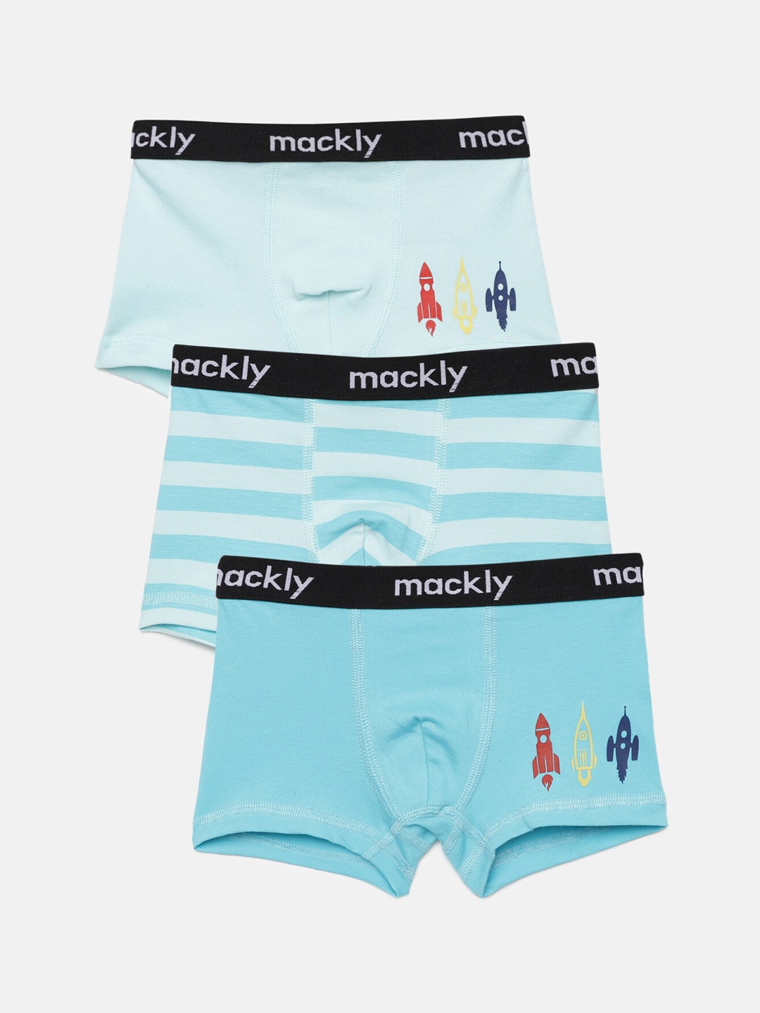 

mackly Boys Pack Of 3 Boxers MB-40, Turquoise blue