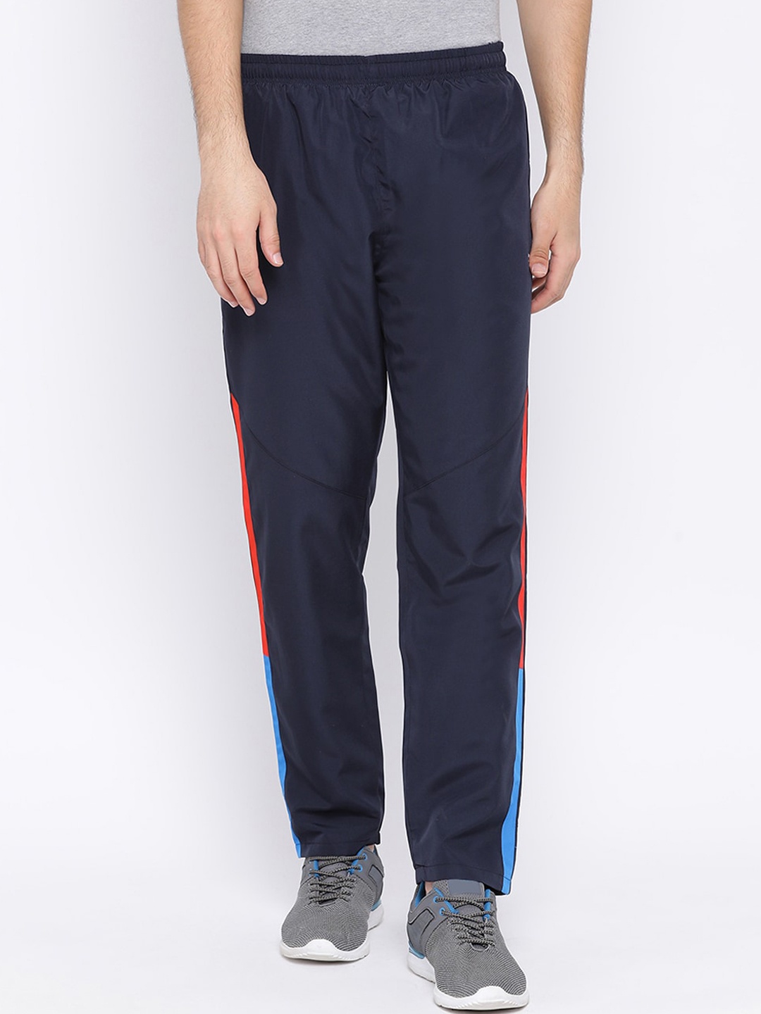 Spolei Men Navy Blue Solid Slim-Fit Track Pants