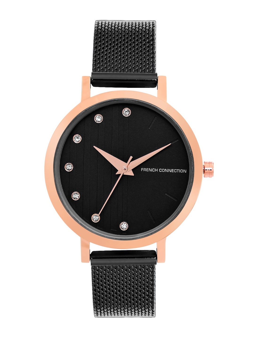 

French Connection Women Black Embellished Dial Analogue Watch FC20-63J-R-Black