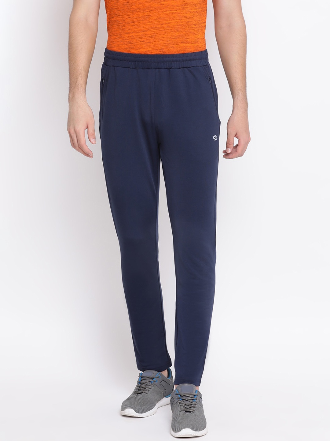 

Spolei Men Navy Blue Solid Slim-Fit Track Pants