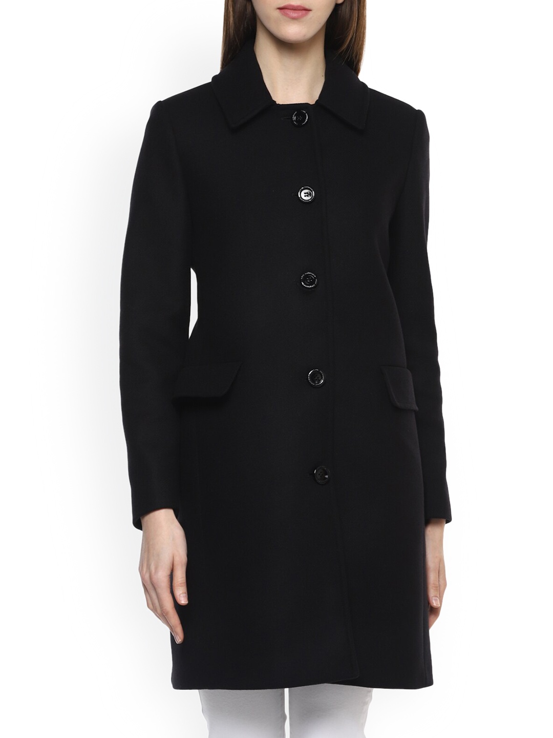 

LOVE MOSCHINO Women Black Longline Tailored Jacket