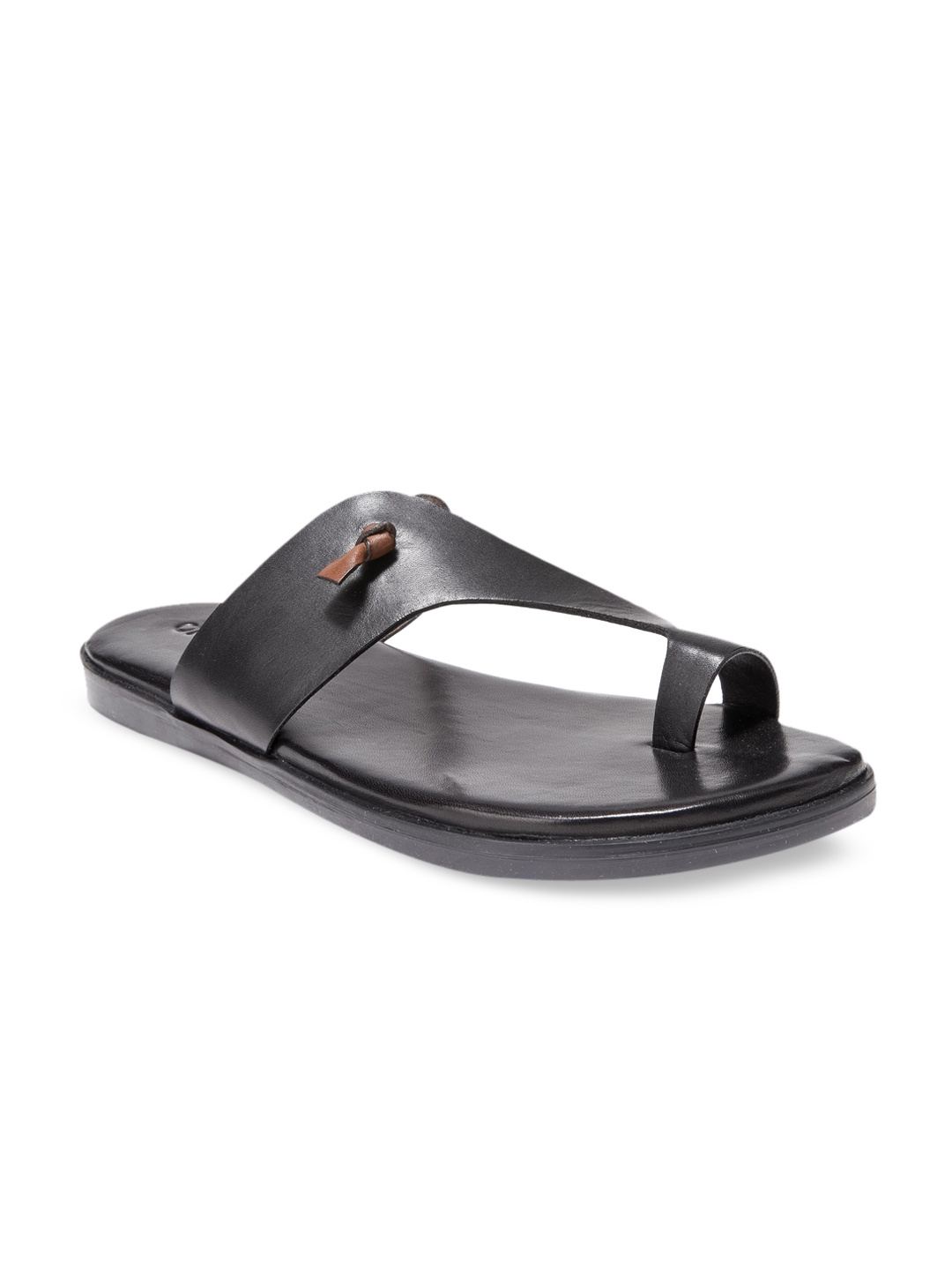 

dmodot Men Black Leather Comfort Sandals