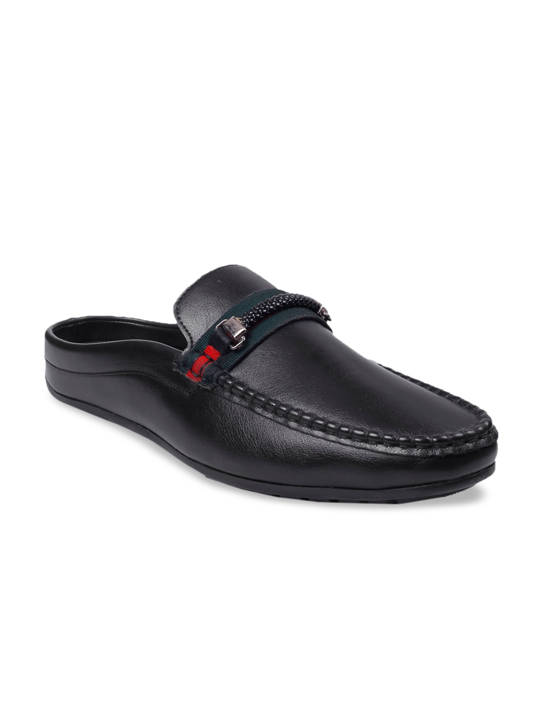 

bacca bucci Men Black Backless Smart Casual Loafers