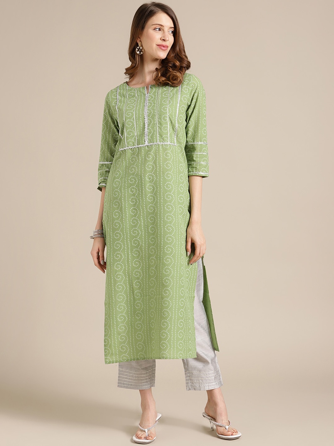 

Varanga Women Green Ethnic Motifs Printed Kurta