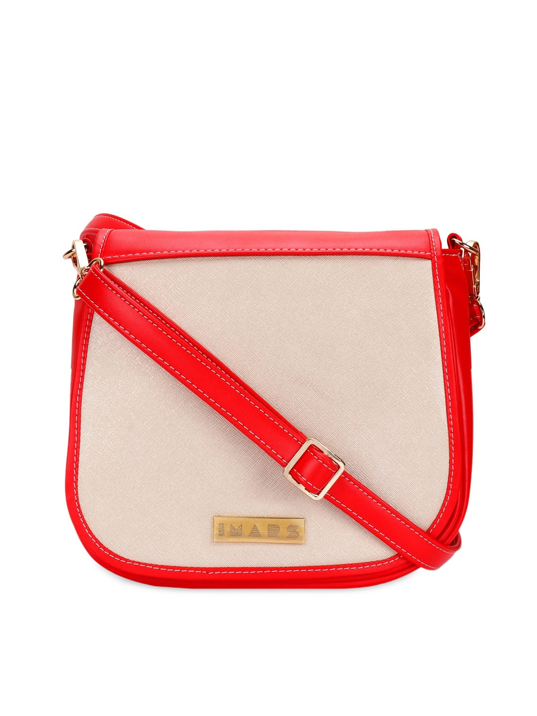 

IMARS Red Colourblocked Structured Sling Bag