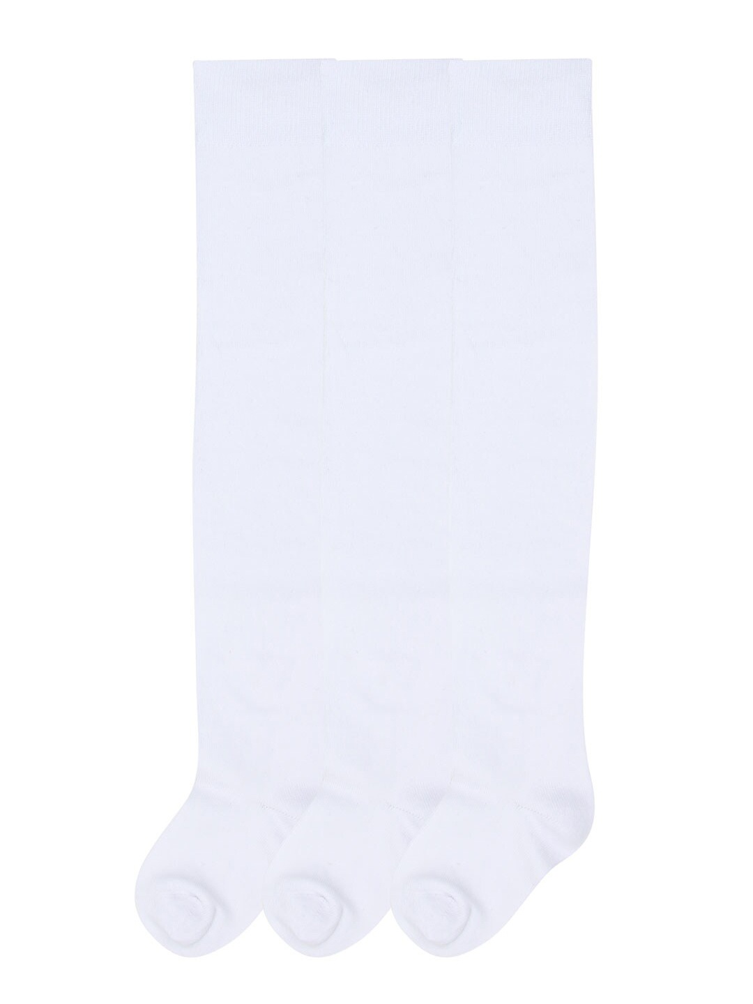 

Bonjour Girls Pack Of 3 White Solid Knee Length Socks