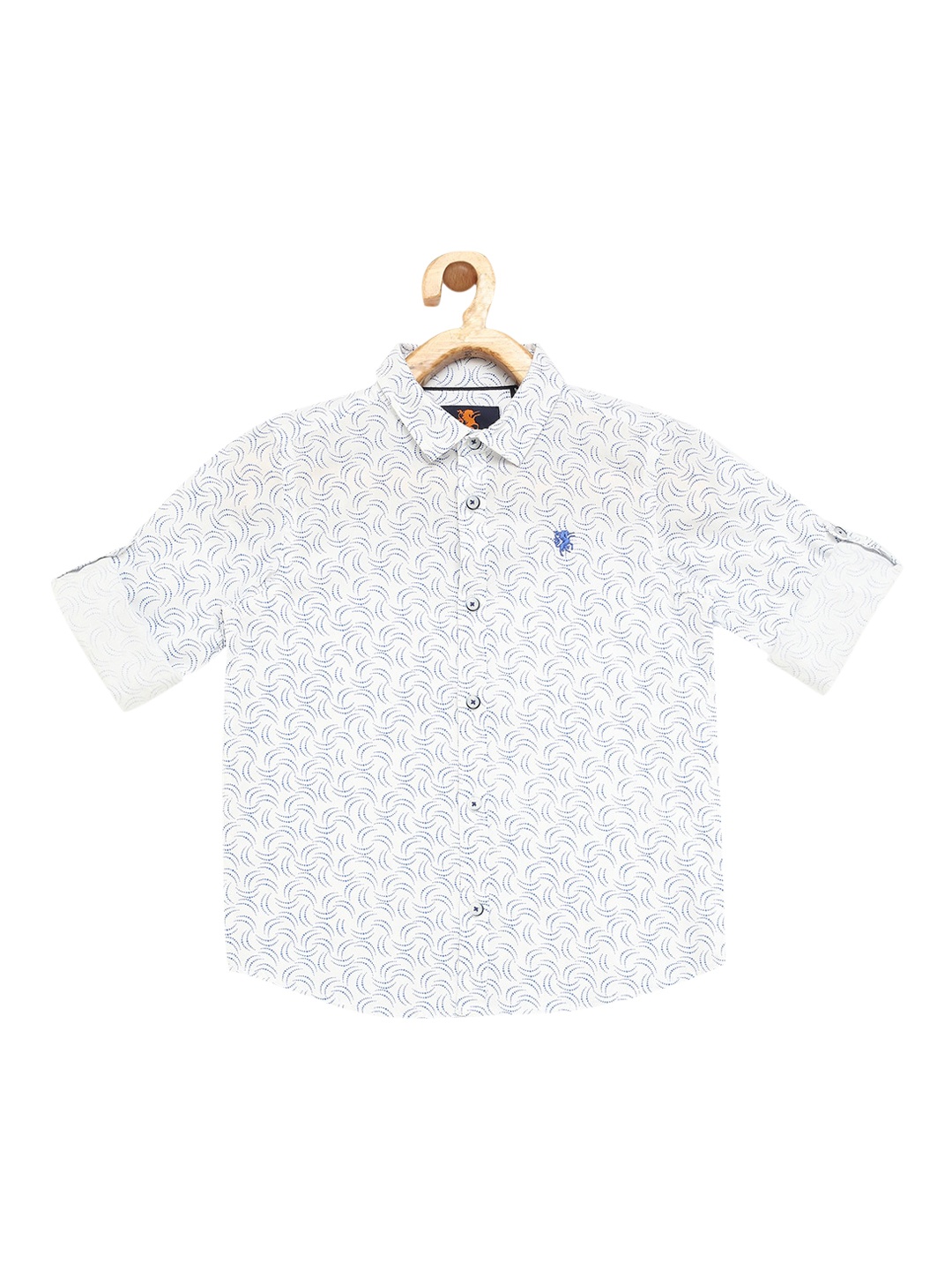 

URBAN SCOTTISH Boys Blue Printed Casual Shirt