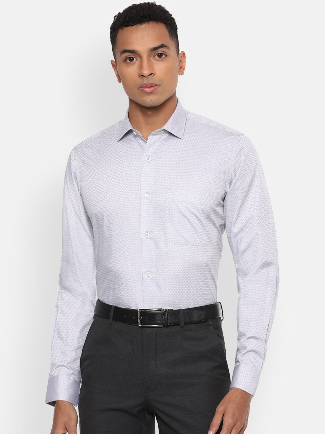 

Van Heusen Men Grey Formal Shirt