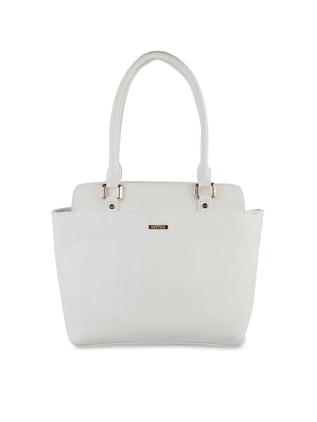 

Metro White Textured PU Oversized Shopper Shoulder Bag