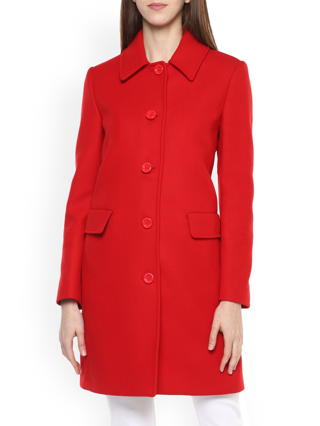 LOVE MOSCHINO Women Red Longline Tailored Jacket