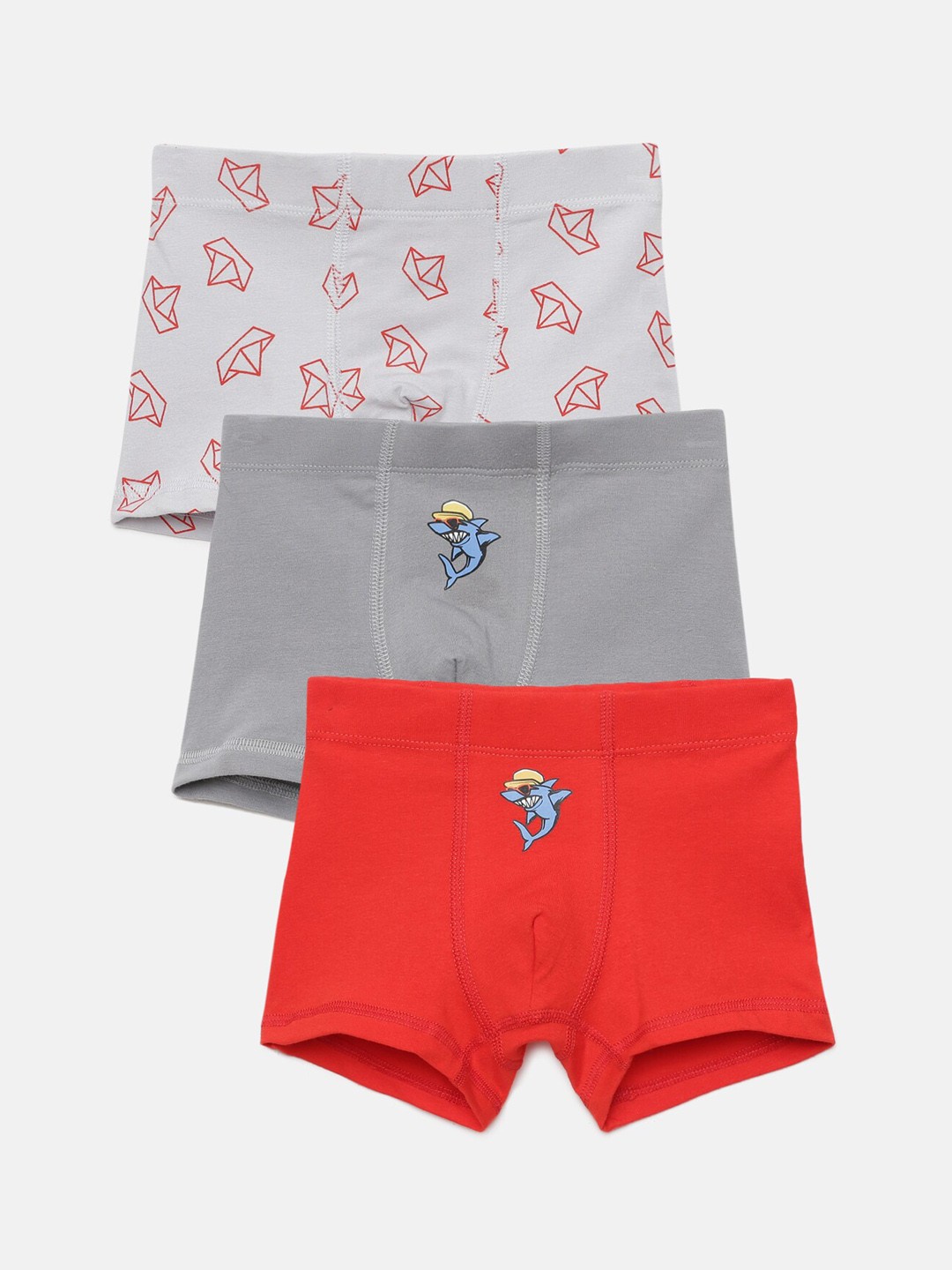 

mackly Boys Pack Of 3 Boxers MB-39-12-14 YRS, Grey