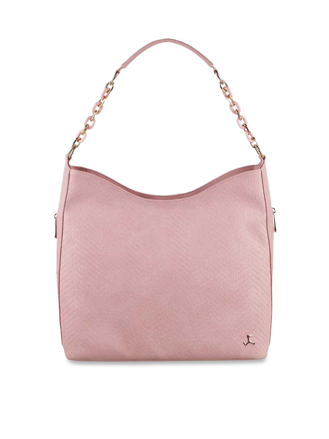 

Mochi Pink Animal Skin Textured Oversized Structured Hobo Bag