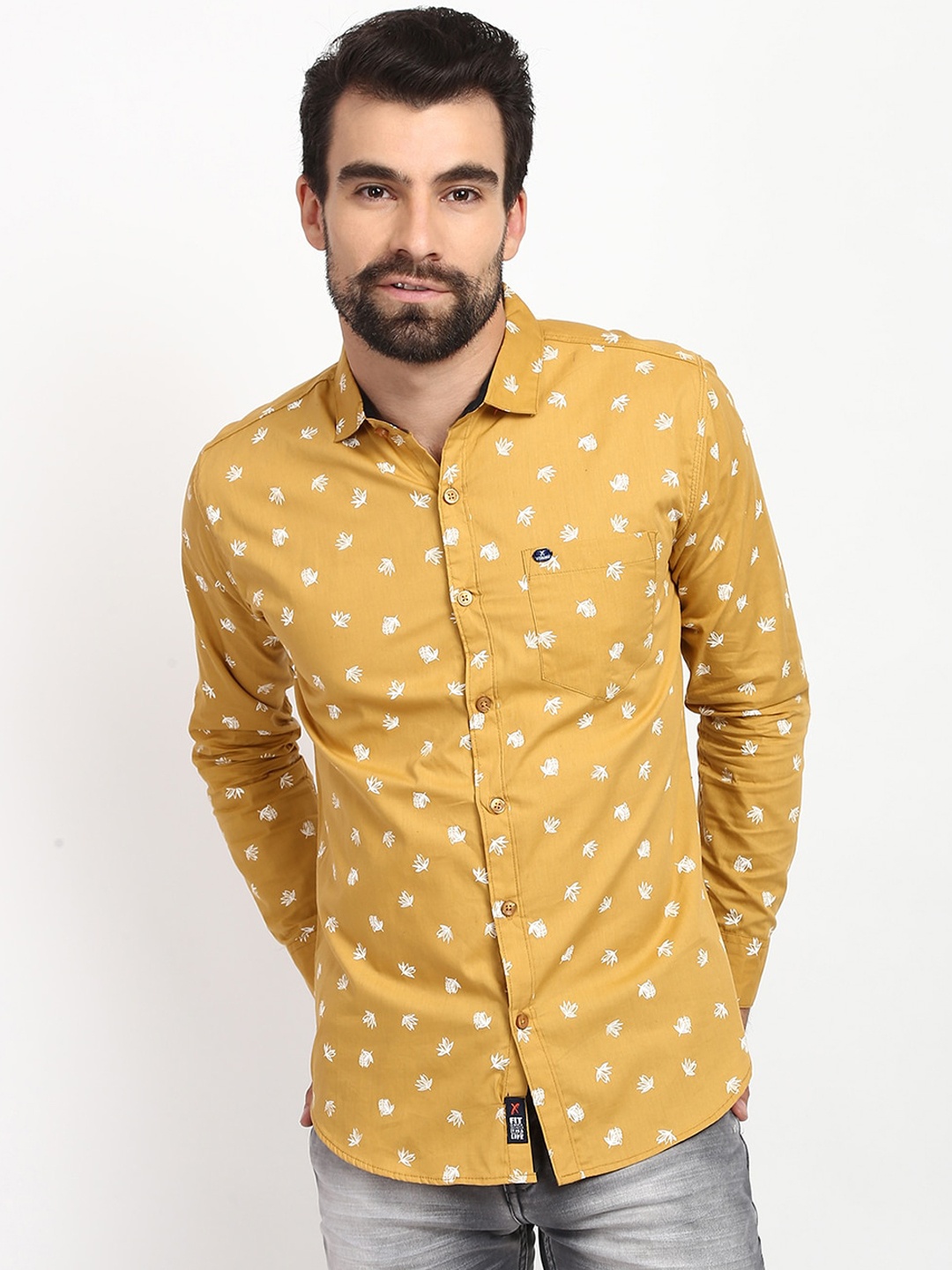 

V2 Value & Variety Men Yellow Floral Printed Casual Shirt