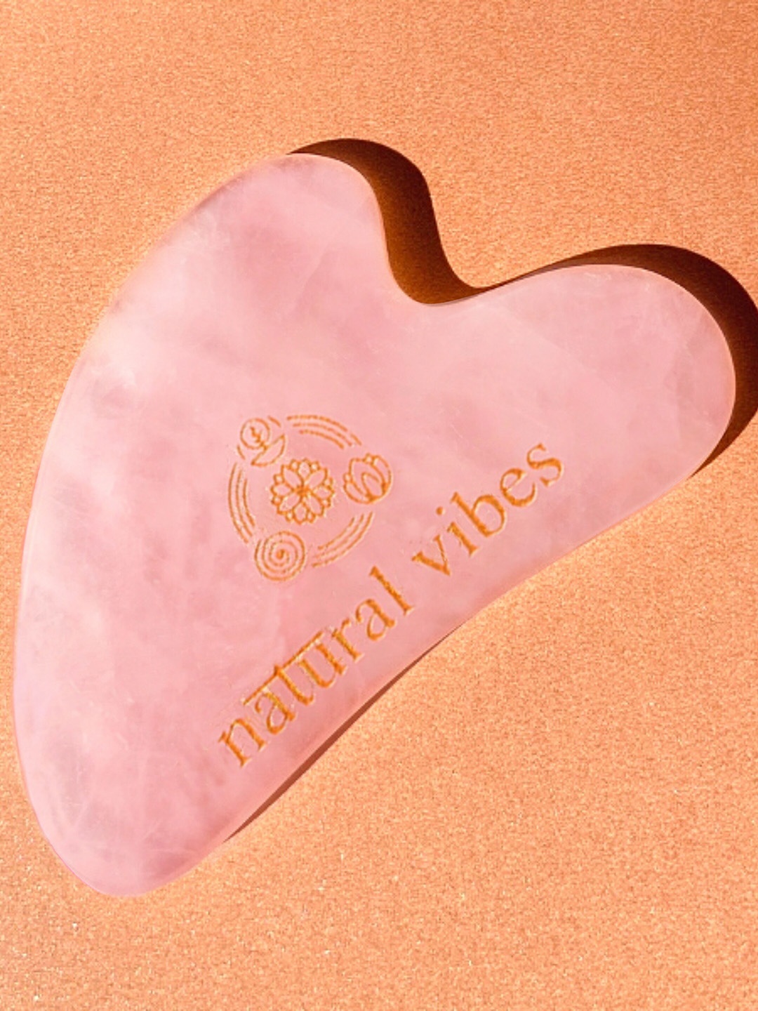 

natural vibes Pink Rose Quartz Gua Sha For Face, Neck and Under eye