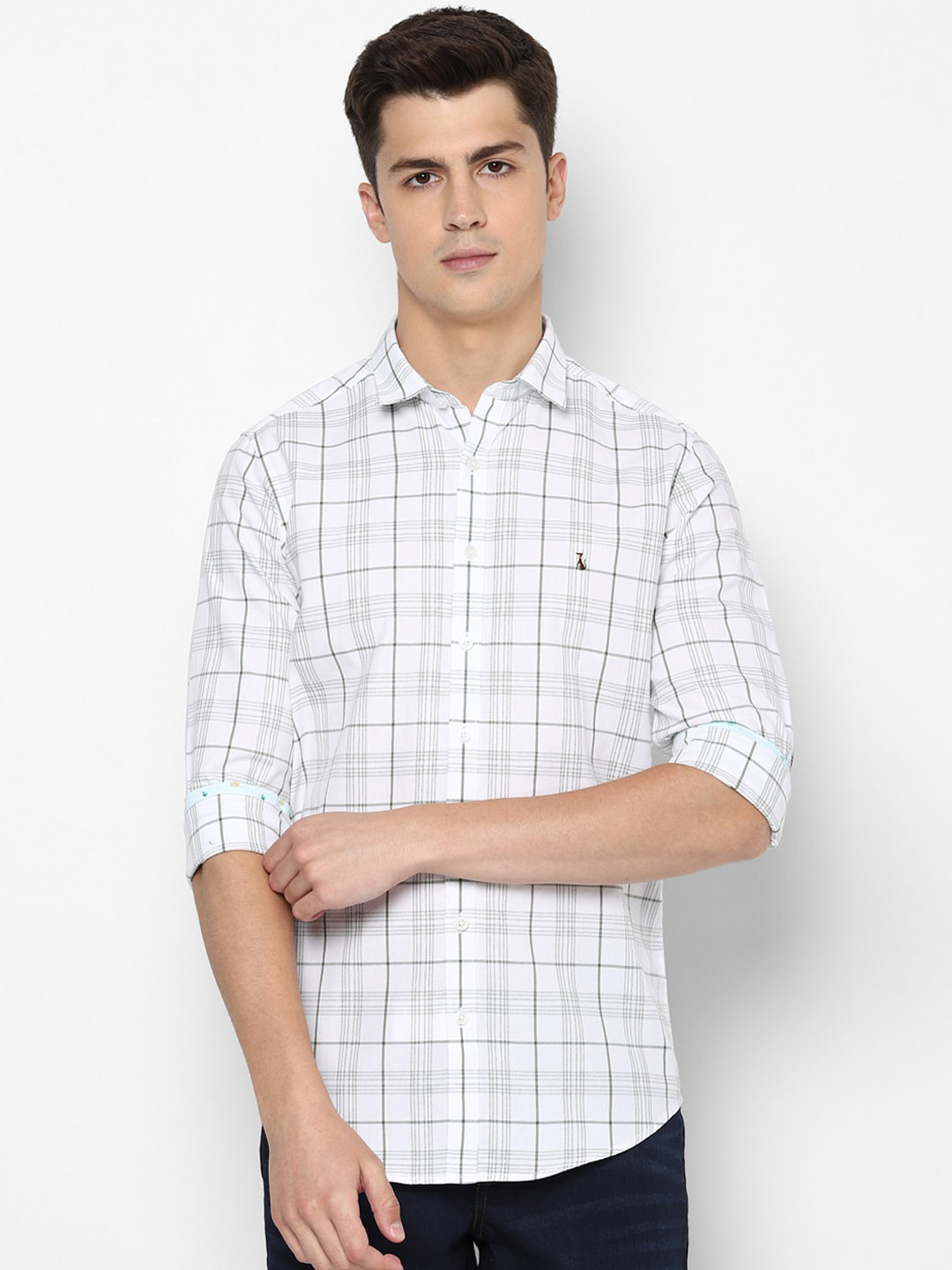 

SIMON CARTER LONDON Men White Checked Casual Shirt
