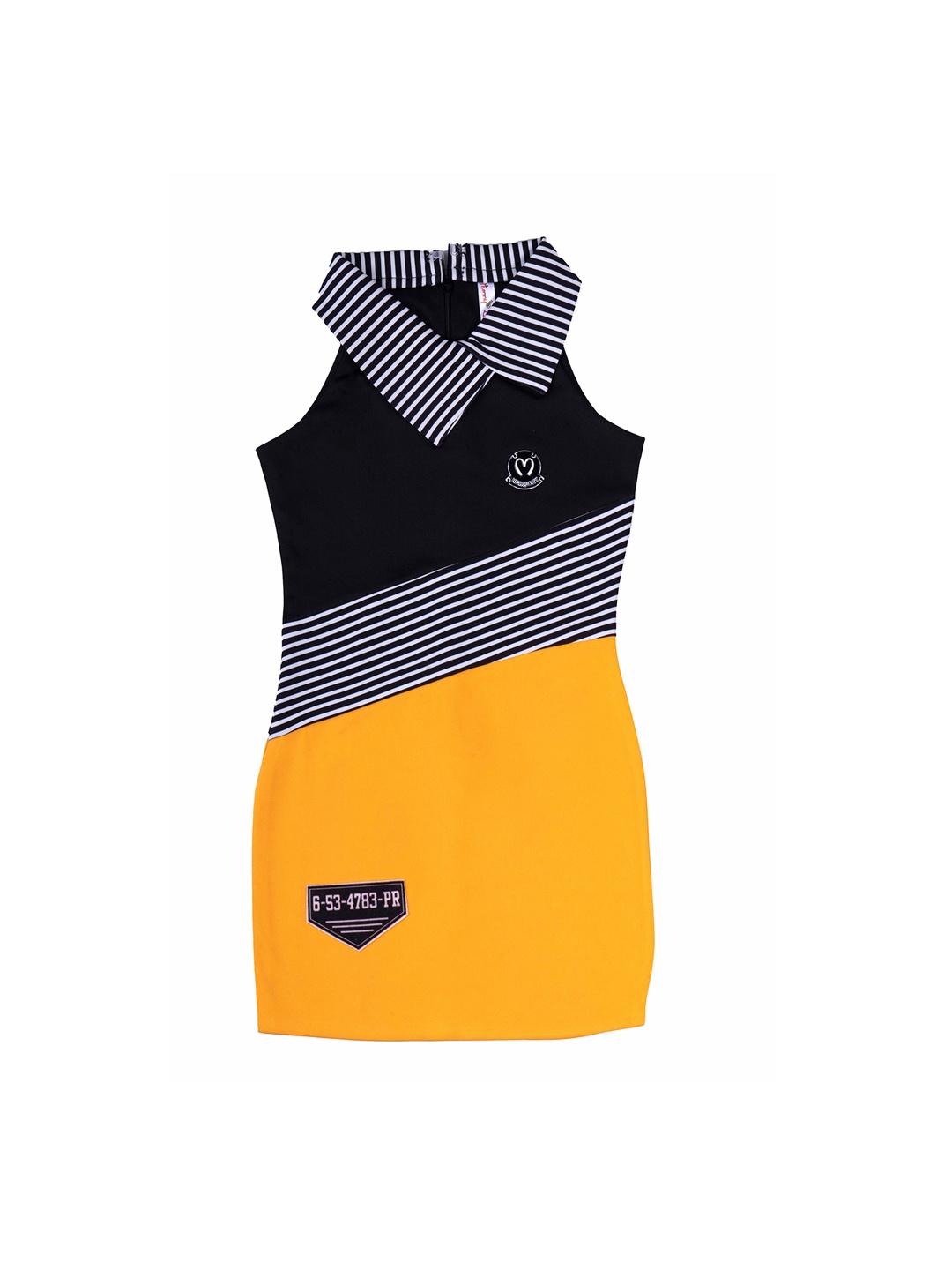 

Hunny Bunny Mustard Colourblocked Bodycon Dress