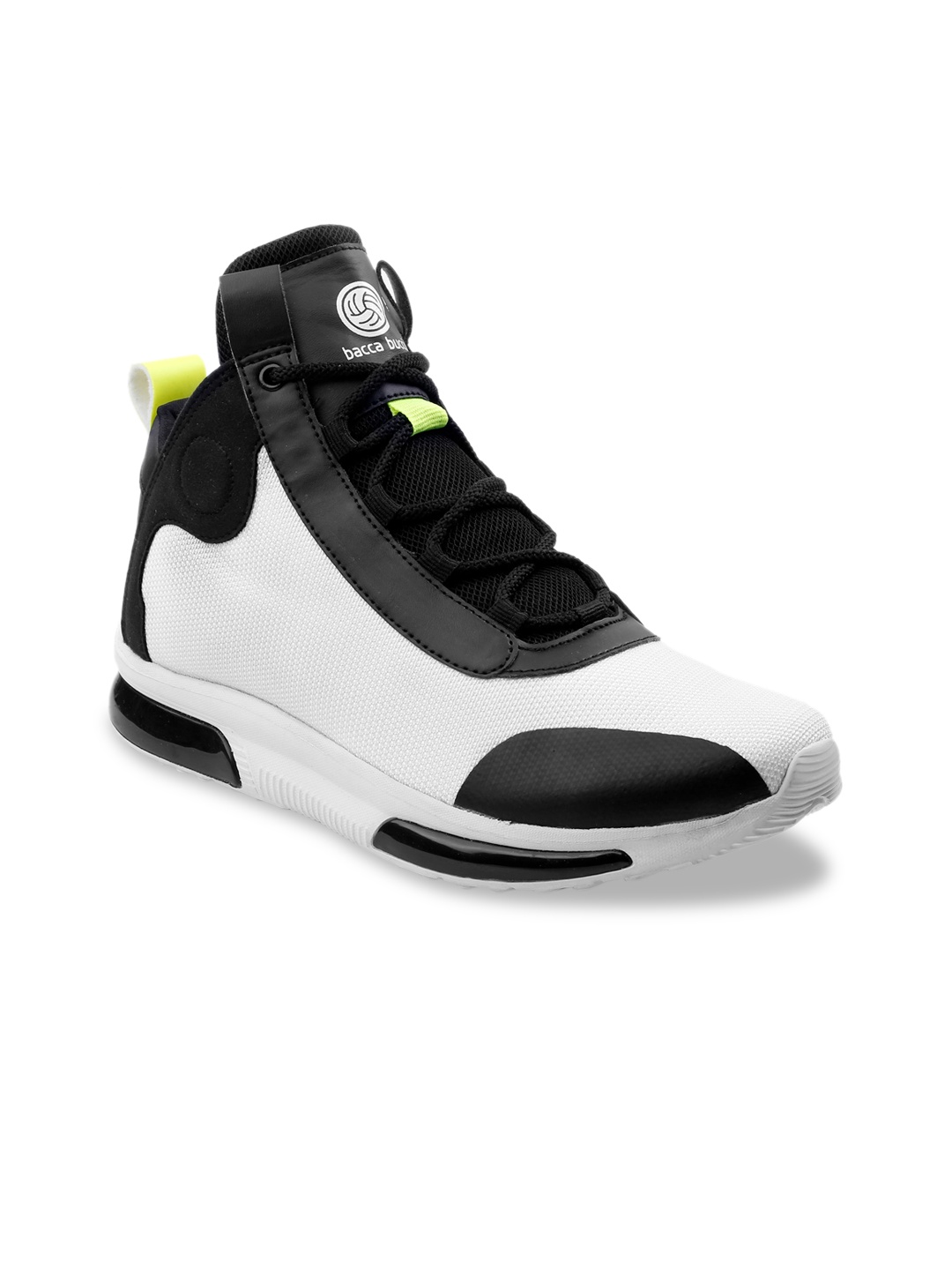 bacca bucci Men White & Black Colourblocked & Textured Sneakers