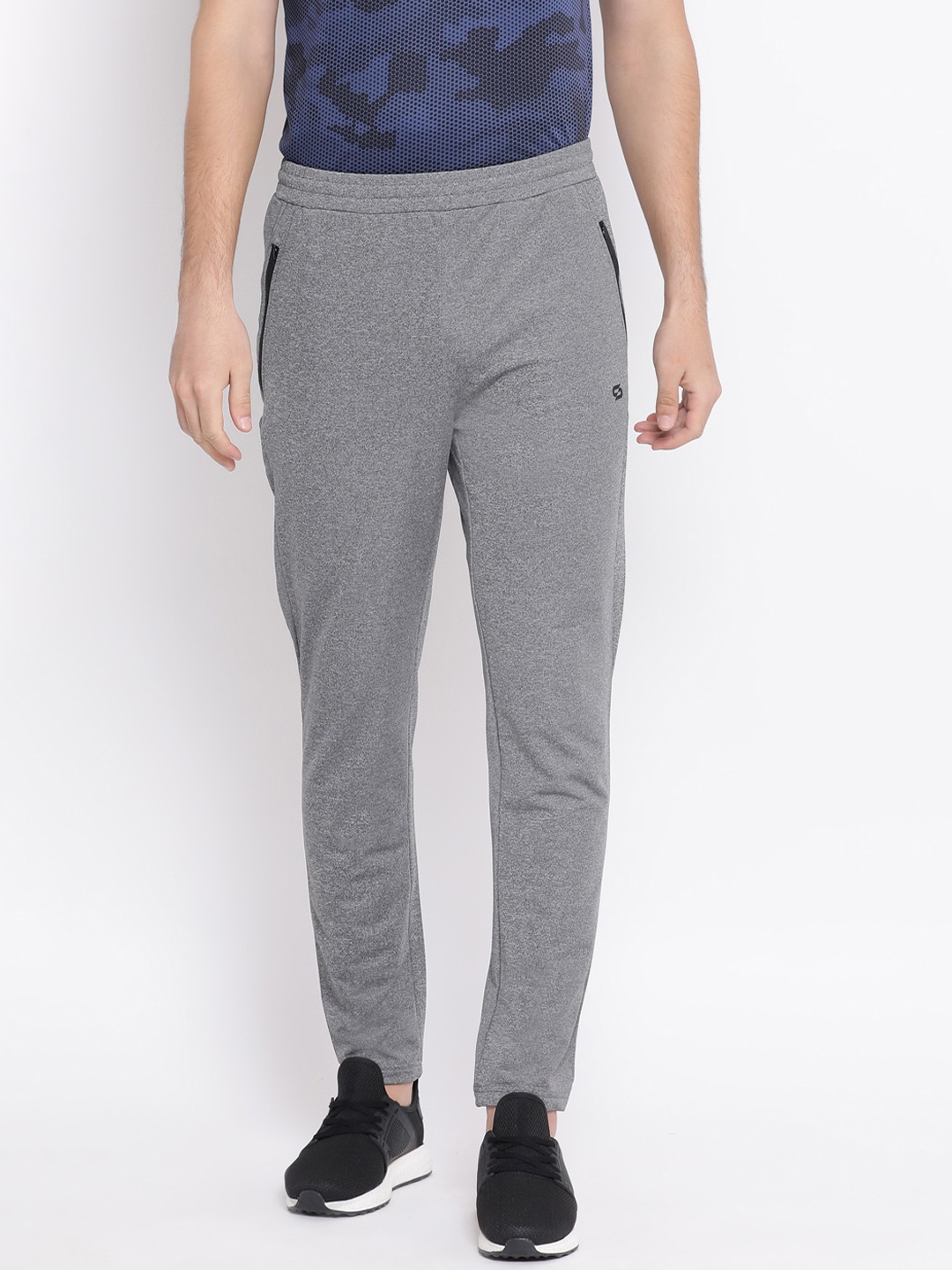 

Spolei Men Grey Solid Slim-Fit Track Pants
