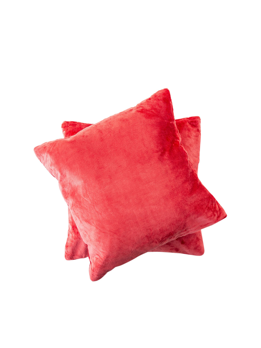 

Home Centre Set Of 2 Red Solid Ebony Fur Filled Square Floor Cushion