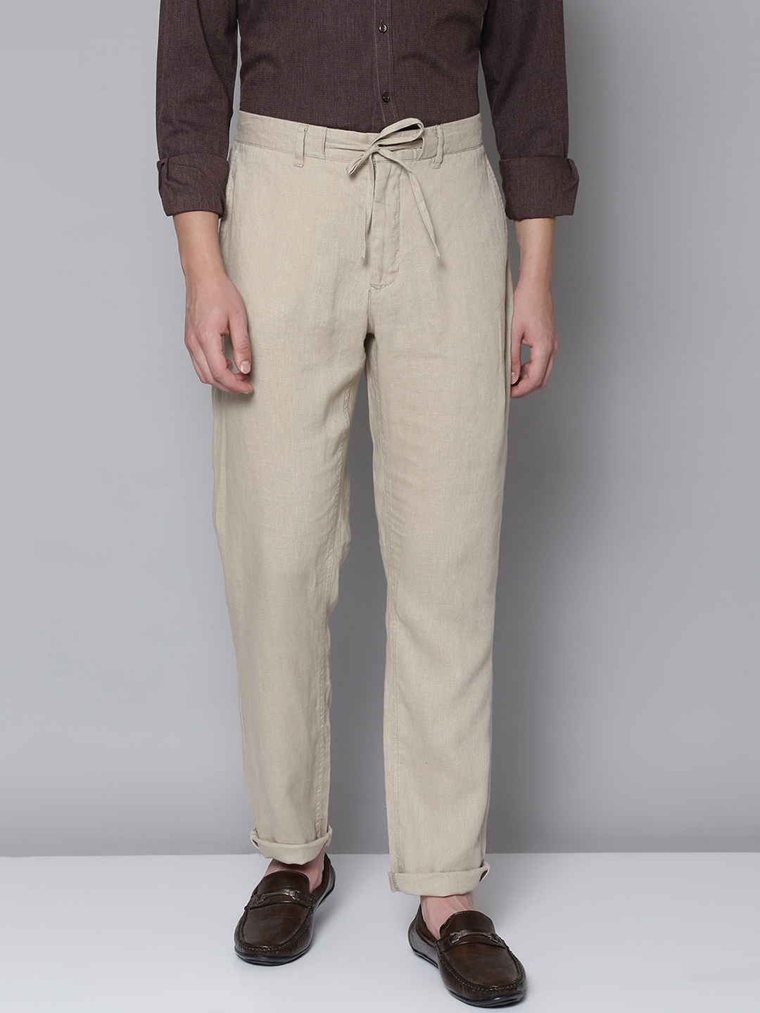 GANT Men Beige Slim Fit Regular Trousers