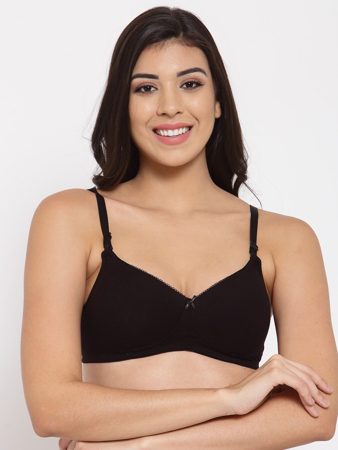 

Inner Sense Black Organic Cotton Antimicrobal T-shirt Bra ISB104