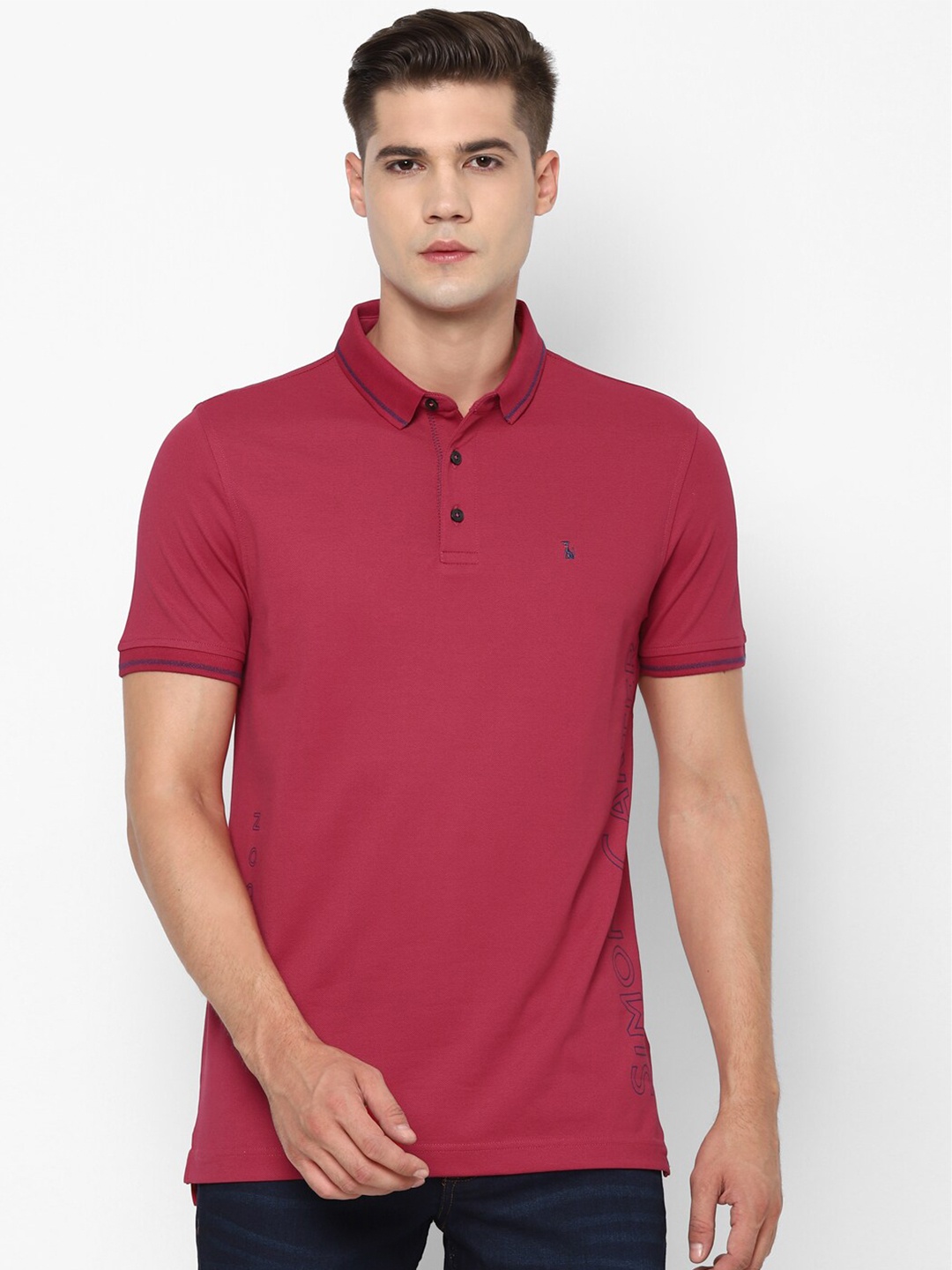 

SIMON CARTER LONDON Men Maroon Polo Collar T-shirt