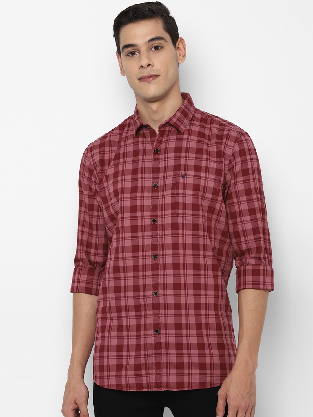 

Allen Solly Sport Men Maroon Checked Casual Shirt