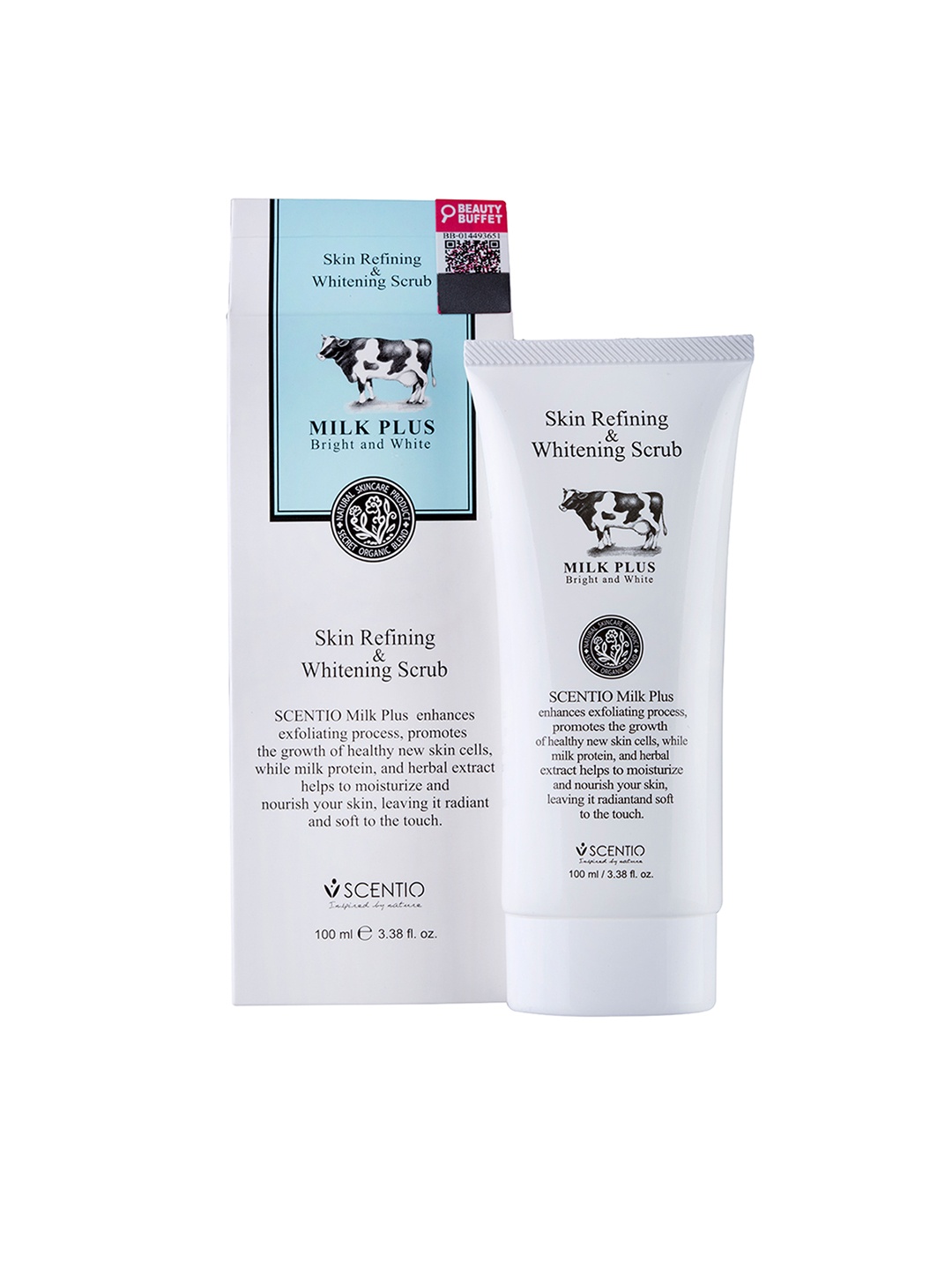 

BEAUTY BUFFET Scentio Milk Plus Skin Refining & Whitening Scrub - 100 ml, White