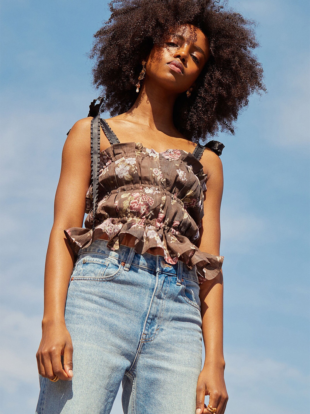 

Brock Collection x H&M Women Lyocell Blend Top, Brown