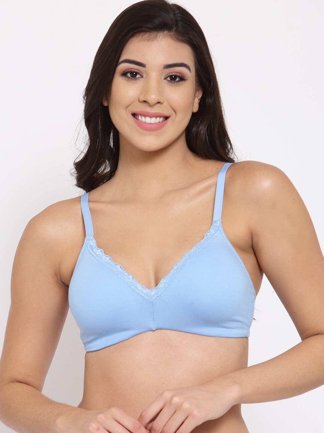 

Inner Sense Blue Everyday Organic Cotton Bra Full Coverage Lightly Padded ISB105-Sky Blue